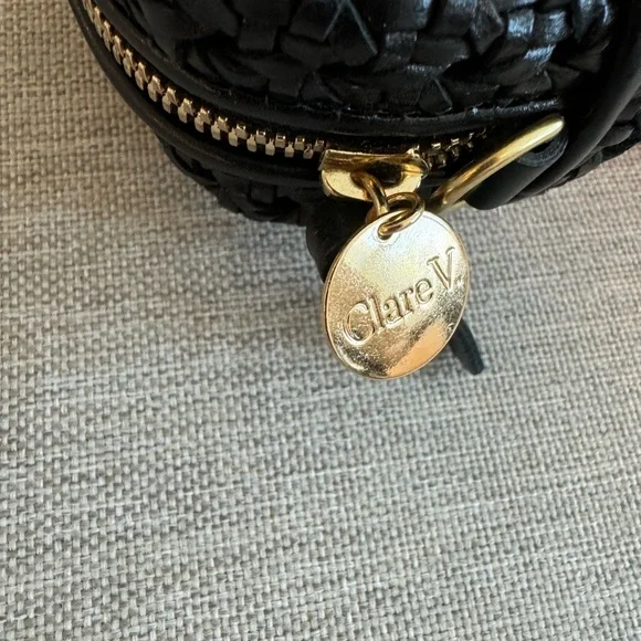 NWT Clare V Midi Sac in Black Ratan Leather - Picture 5 of 6